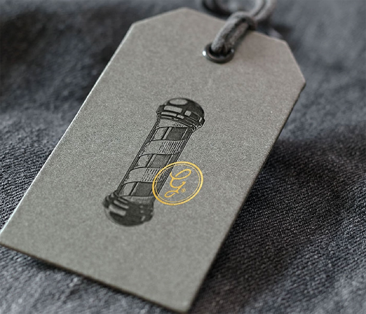 Gents Barbershop swing tag design