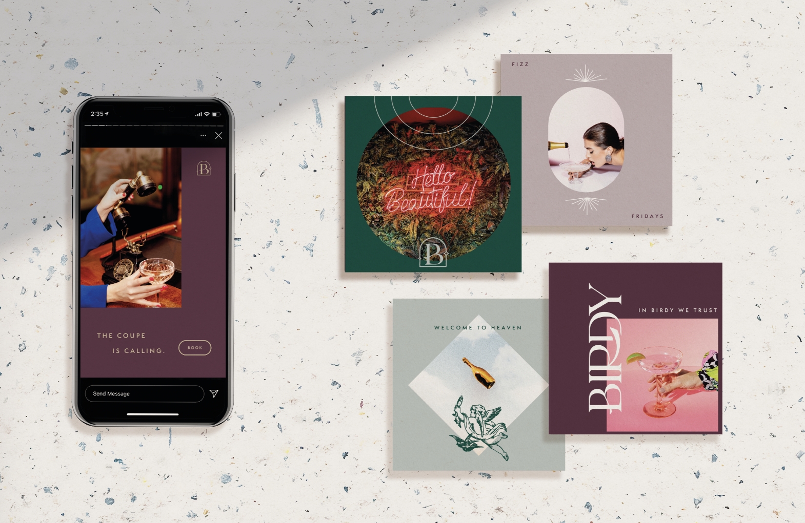 Social media tiles for Restaurant Brand Birdy